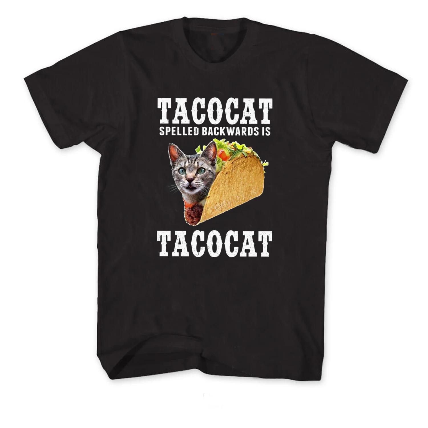 Funny Tacocat Spelled Backwards Is Tacocat T Shirt New 100 Cotton Short Sleeve ONeck Tshirt Casual Mens Top S