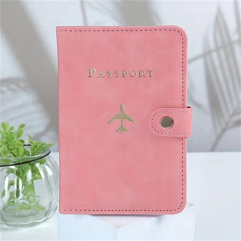Leather Passport Holder Covers Case Waterproof Travel Credit Card Wallet Cute Passport Book for Women/Men Buckle Passport Cover