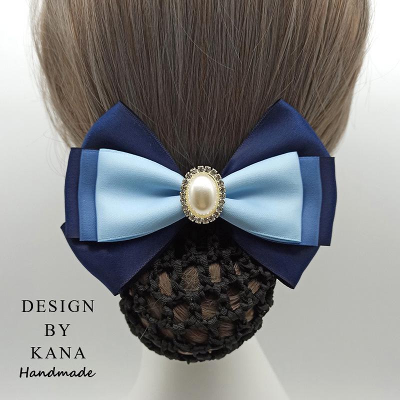 Women's Blue Flower Hair Net & Hairpin for Professionals
