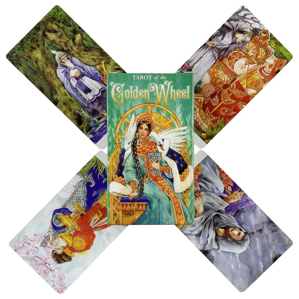 Carte dei Tarocchi della Ruota d'Oro Mazzo Oracolo da 78 Carte Edizione Divinazione delle Visioni Inglese Giochi da Tavolo