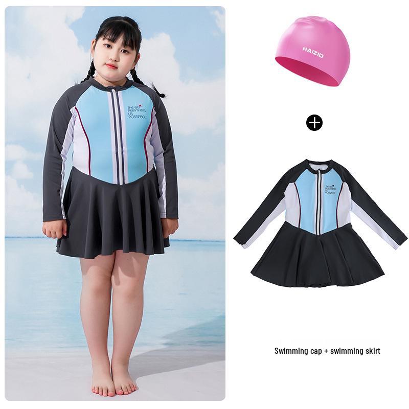 Plavkové šaty s dlouhým rukávem ve větších velikostech - Konzervativní plavky s ochranou proti slunci