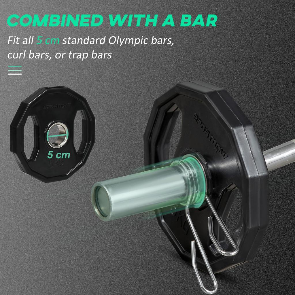 Olympic Weight Plates Set, Metal and Rubber Bumper Plates Weights Discs with 2"/5cm Holes, for Home Gym Weight Lifting Strength Training, 2 x 5kg
