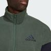 Adidas Colorblock Sherpa Fleece Comfortable Warm Sports Brand Logo Jacket Men Jackets Oxidized-Green Ink HK4603