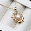 Real Natural Freshwater Pearl Pendant On The Neck,Cultured Gold Plated Pearl Jewelry Pendant Wife Mother Birthday Gift White