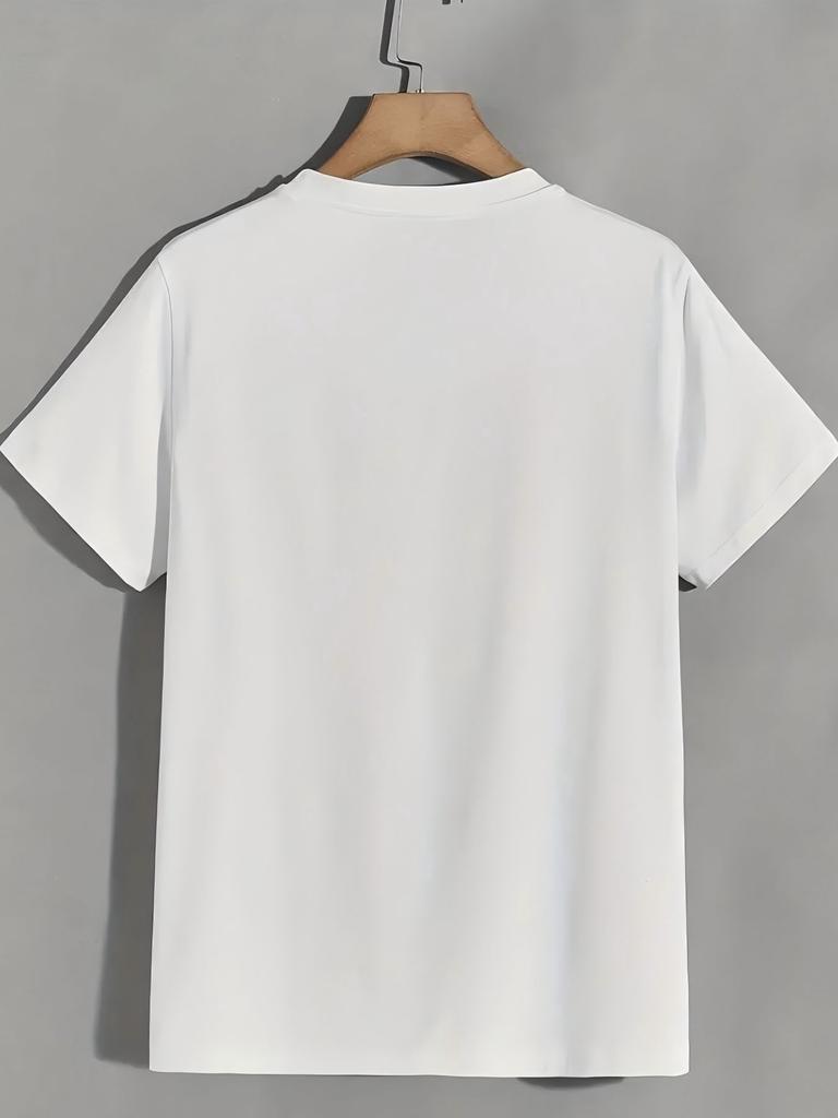 Wo Fashion Short Sleeve Top 180G Print Print Black and White T Shirt Regular Version Tpure Fabric T Shirt Comfortable and Elastic