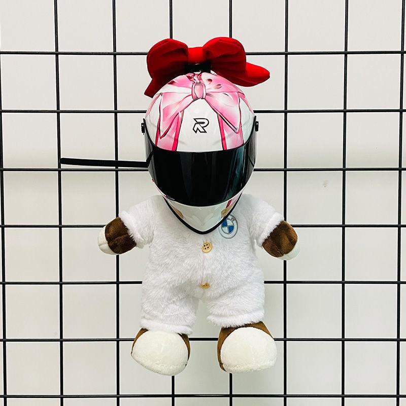 FiK Bow-tied Helmet, Pink Female Motorcycle Doll Helmet, Toy Model, Pet Motorcycle