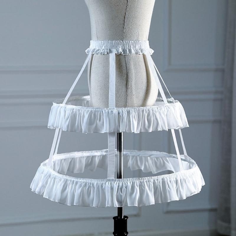Bridal Petticoat Lovely Skirt Support Elastic Waist Half Skirt Adjustment Cosplay Daily Photography Skirt Supplies