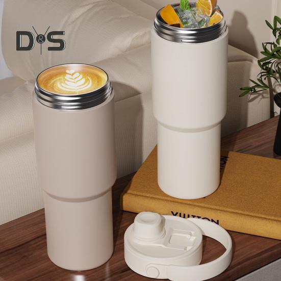 Insulated Vacuum Flask Travel Bottle with Straw Large Capacity BPA Free Food Grade Heat-Insulated Water Bottle Tumbler