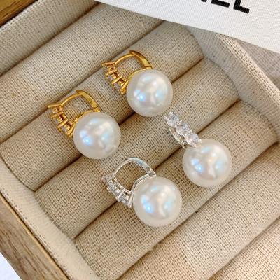 Pink Pearl Earrings Women'S Design High-End Light Luxury French Stud Earrings