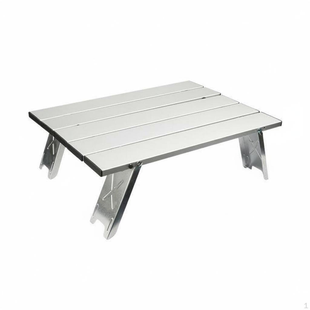 Aluminum Sliding Top Table Foldable Folding Camping Sturdy and Stable for Picnic, Fishing,
