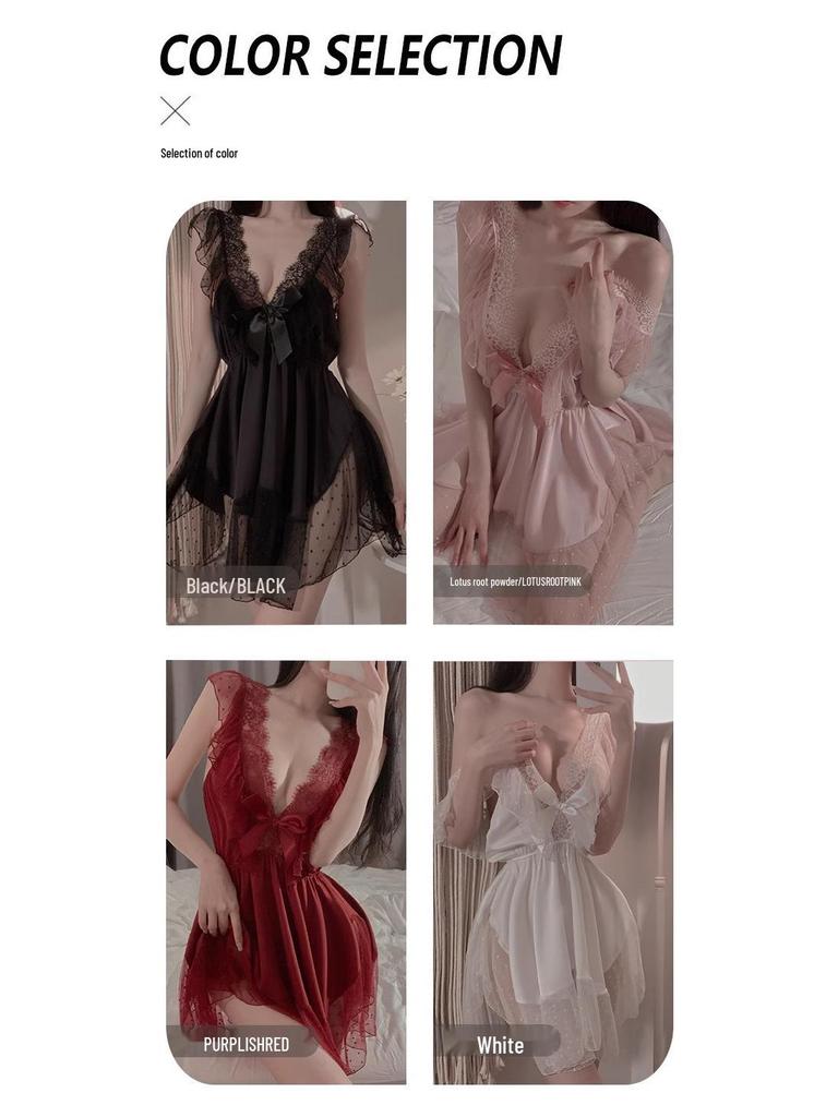 Quick-Release Sexy Lingerie: Teasing Sling Dress for Passionate Bedtime