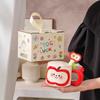 Creative Cute Apple Water Cup High Value Ceramic Mug with Lid Spoon Practical Souvenir Gift Box