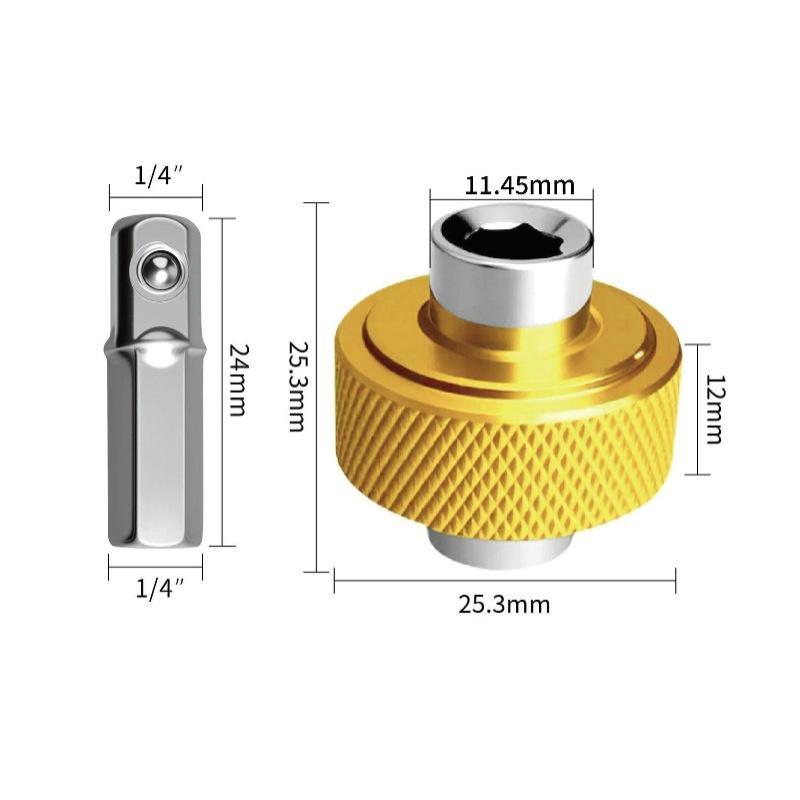 Mini Ratchet Screwdriver 1/4 Inch Socket Bit Adapter Compact Portable Anti Slip Hand Tool For Electronic Equipment Repair