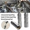 QISF 14MM & 16MM Thin Wall Magnetic Swivel Spark Plug Socket - 3/8-Inch Drive 12-Point Spark Plug Socket Removal Tool - Swivel Extension Permits