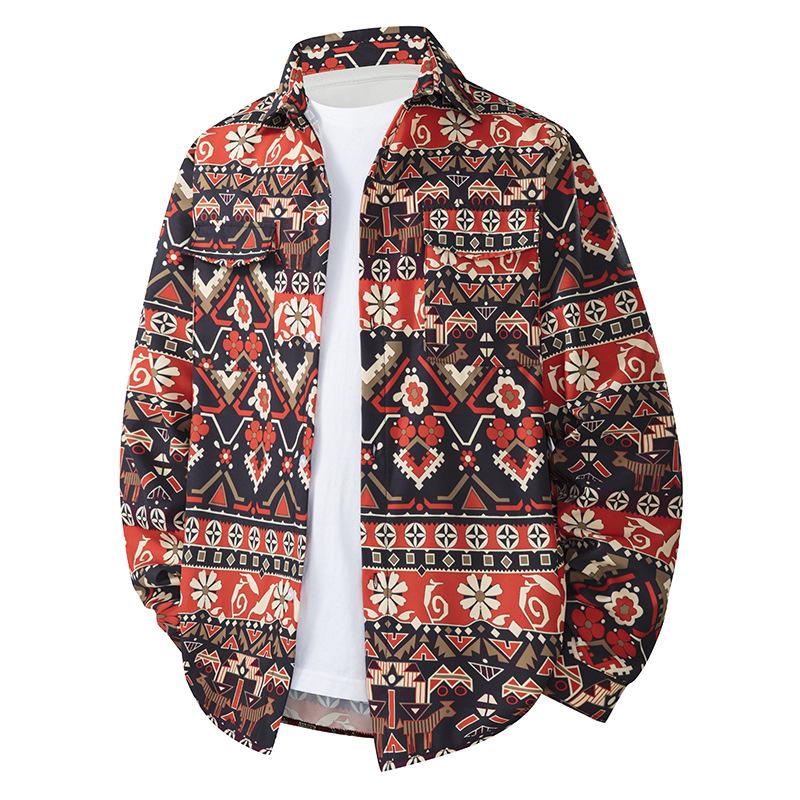 Autumn Jacket Men's Men's Loose Collared Casual American Shirt Jacket