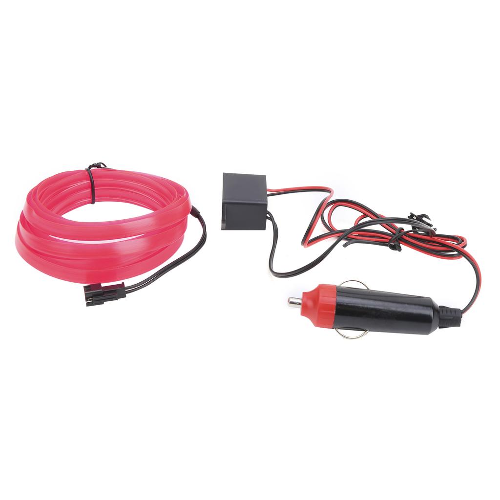 3 Meter Auto Innenbeleuchtung Auto LED Streifen Zigarettenanzünder Fahrkabelrohr Neon Lichtrosa