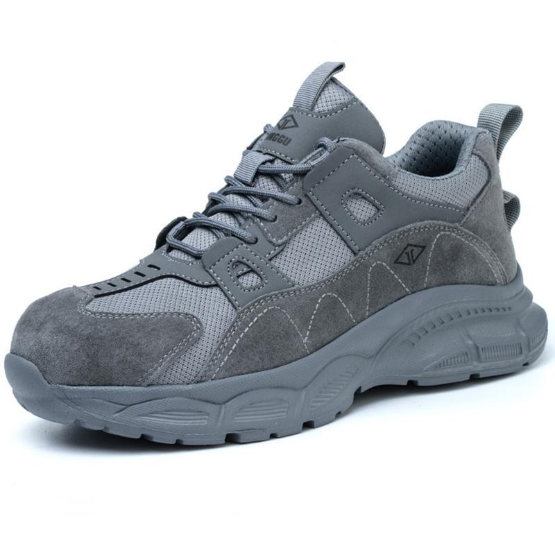 Calçados de segurança leves para trabalho, botas de segurança para mulheres e homens, tênis de trabalho anti-esmagamento, sapatos com biqueira de aço, sapatos de proteção indestrutíveis