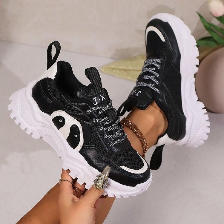 

мода Оригинальные черные кроссовки панда модные низкие кроссовки на толстой подошве повседневные кроссовки 42 чёрный