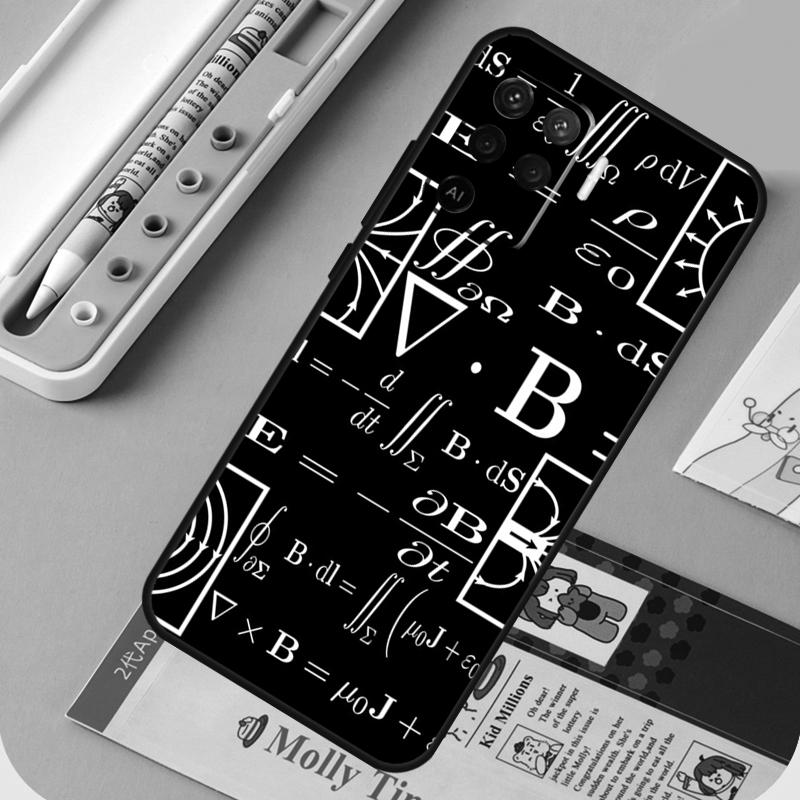 Physics Science Maths Formula For Oppo A60 A80 A40 A94 A74 A54 A15 A18 A38 A58 A78 A98 A16 A76 A96 A57 A17 A77 A5 Pro Case