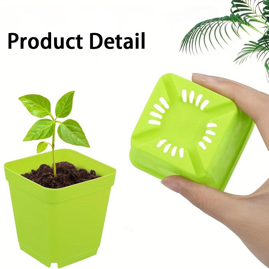 61224Pcs Multicolor Square Flower Pot With Tray Office Indoor Outdoor Decor Flower Beds Garden Nurseries Plastic Flowerpot Xjm