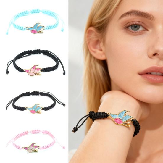 Bow Braided String Bracelet Adjustable String Rope Bracelet Handmade Friendship Gift Butterfly Cheerleader Wristlet for Friends Cheer Dance Team