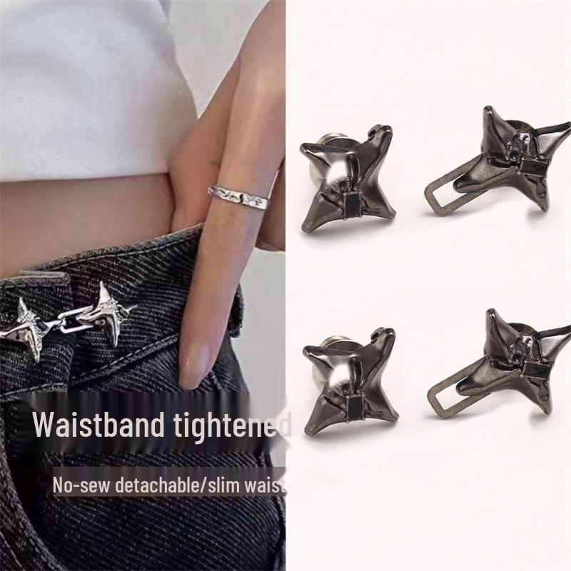 Modieuze Verstelbare Star Buckle Jeans voor Taille-Cinching (zonder ponsen)