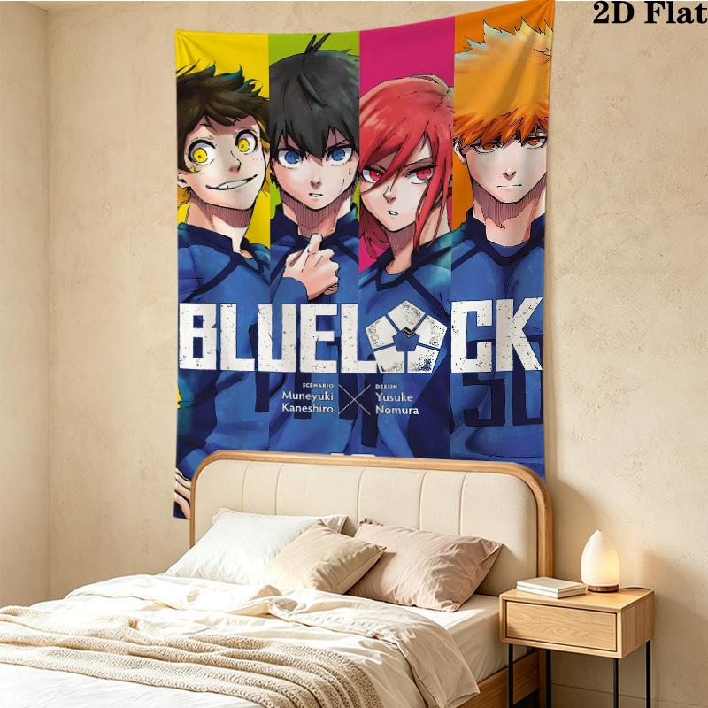 Blue Lock Wall Tapestry Aesthetic Wall Hanging Printed Fabric Blanket Decorative Tapestries For Bedroom Living Room Home Decor