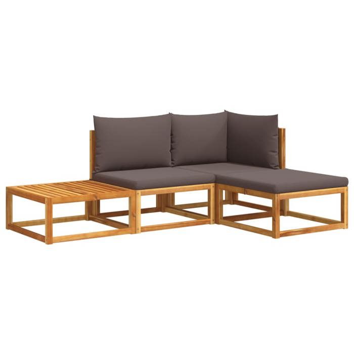 VidaXL 4-piece Garden Sofa Set with Cushions In Acacia Wood and Rope 3278824