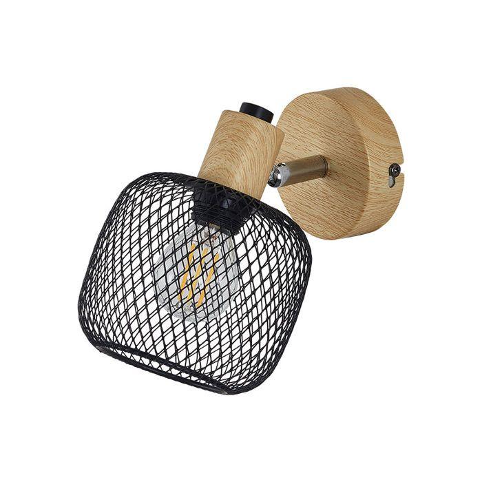 LED-Wandleuchte 1xE14 23W IP20 – Schwarz &; Bois