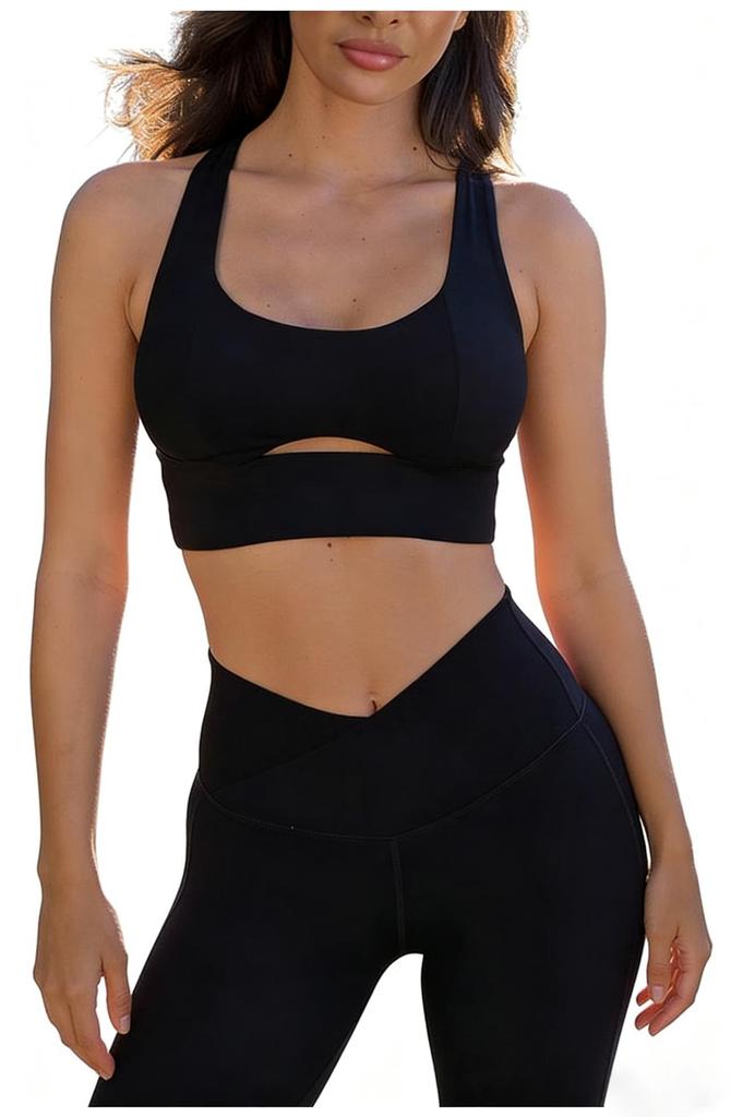 Stoßfester Damen-Sport-BH mit stilvollem Rücken: Hoch-Elastischer Support für Tanz, Laufen und Yoga.