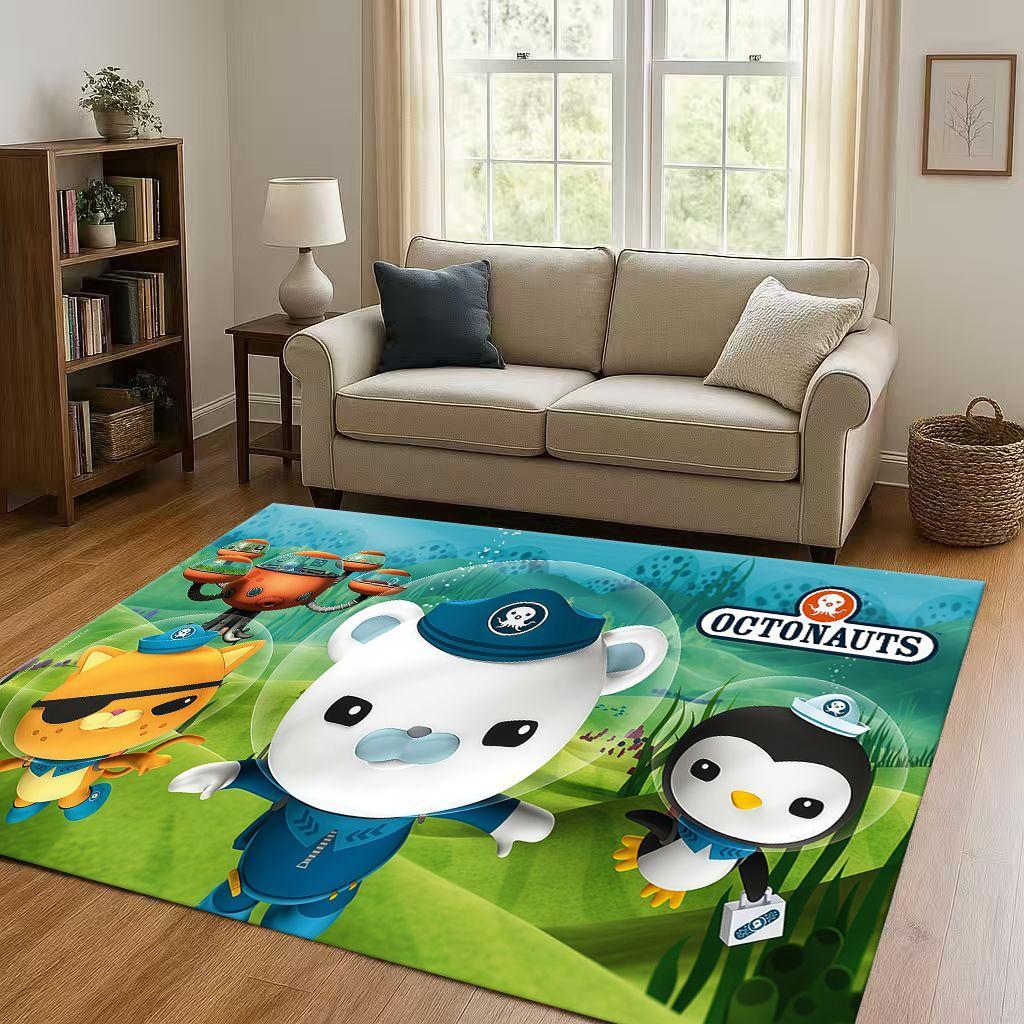 Cute Octonauts Barnacles Cartoon Living Room Non-Slip Area Rug Carpet for Bedroom Playroom Sofa,Easy Clean Home Decor Doormat