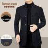 LOMON Men's Wool Jacket: Business Casual Autumn Outerwear for Middle-aged & Young, Plus Size, High-end Dad's Style.