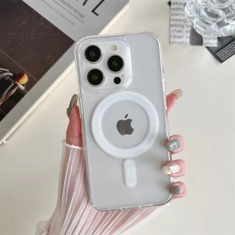 Magnetic Wireless Charging Case for iPhone 13 Pro Max with Airbag and Transparent Design