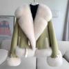 Down Cotton Clothes Winter New Locomotive Short Light Imitation Fox Fur Women's Coat Girl