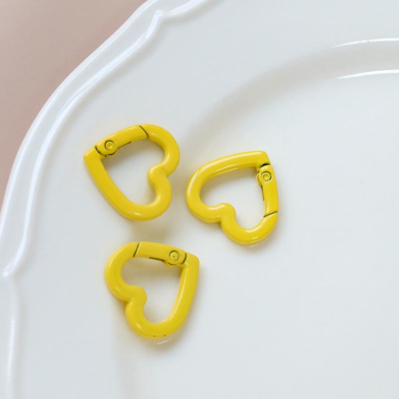 Macaron Color Heart Ring Keychain Clasp for DIY Jewelry, Bracelets, and Phone Chains