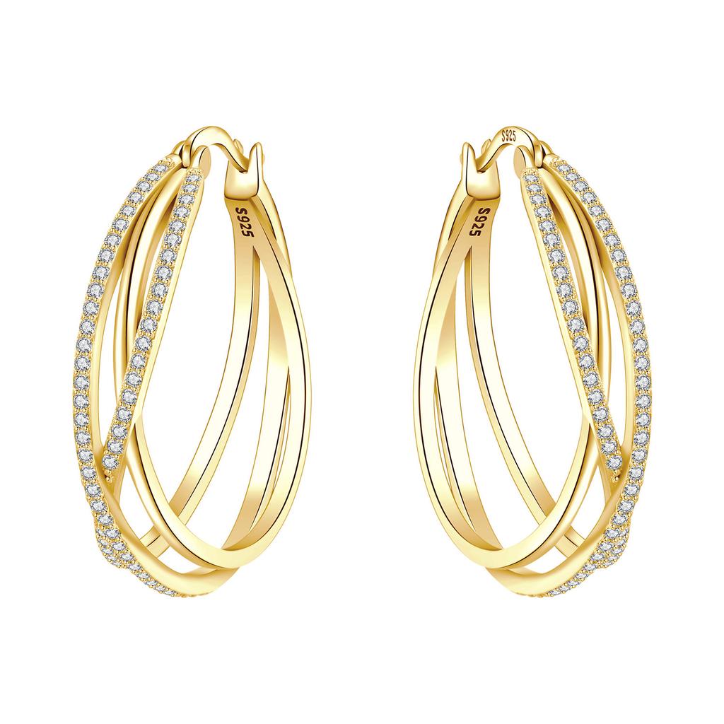 925 Sterling Silver Curve Weaving Large Circle Series Earring Jewelry Versatile Hoop Earrings for Women Jewelry Fine Gifts