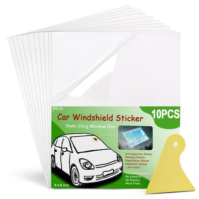 PSLER® Universal Car Windshield Sticker Windshield Applicator, Clear Window Cling Car Inspection Sticker Holder,