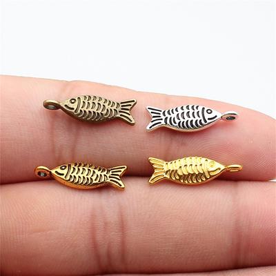 Fish Aquarium Ocean Life Charm Antique Bronze Zinc Alloy Jewelry Making Supplies Bracelet Making Style