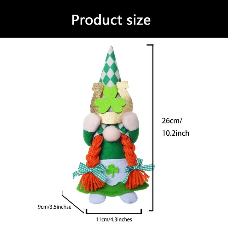 Patricks Day Decoration,Patricks Day Plush Gnomes Handmade Tomte Patricks Day Decorations for Home Office Table Ornament
