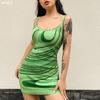 Stylish Fashion Sexy Beach Summer Fashionable New Women's Clothing Sexy Asymmetrical Water Ripple Print Sling Bodycon Dress