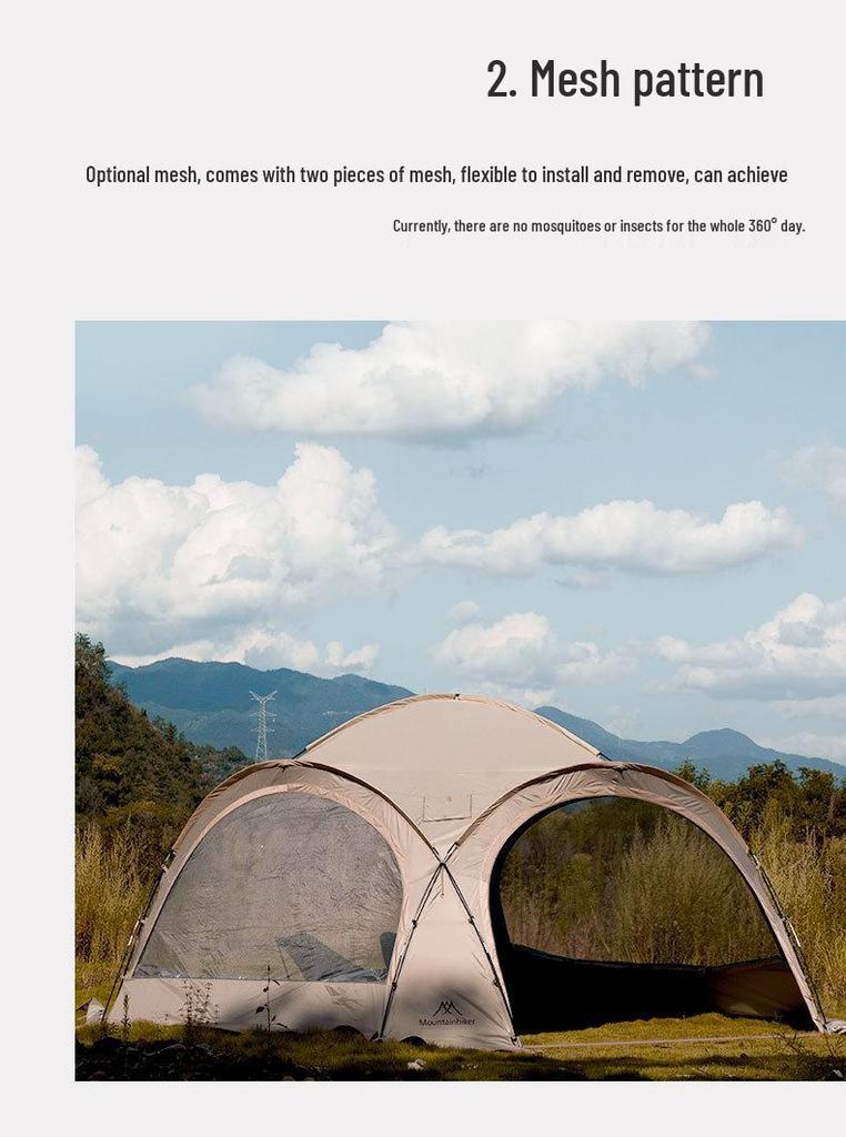 Bergkuppel Campingzelt: Großes Outdoor-Vordach für mehrere Gäste, ideal für Campingplätze und Selbstfahrer-Touren.