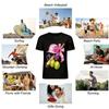 Girls Softball Themed Print Tee Helmet Bat Pattern Sports Top Pure cotton T-shirt