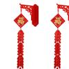 2 Pieces New Year Decorations Traditional Red Fu Character Lightweight Oriental Shaking Luck Pendant for Shops Celebration