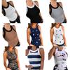 Top de Verano sin Mangas Estampado Multicolor para Mujer - Sexy Cuello Redondo
