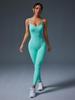 Women's Backless Seamless Ribbed Jumpsuit: Slimming Tank Bodysuit for Yoga