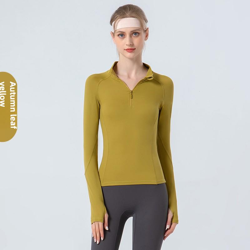 Женский облегающий спортивный быстросохнущий халат для йоги с длинными рукавами S чёрный 3169₽