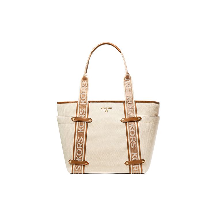 

Michael Kors Maeve Classic Color Block Logo Commuter Fashion Design Tote Bag Women tote bags Beige Brown 30T2G5VT3C-817 Basic Set (Bag+Dust Bag)