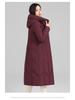 Women Down Jacket 2024 Long Over the Knee Coat Thick Warm 90 White Duck Down Mid Length for Middle Aged and Elderly