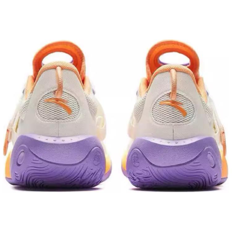 Anta Water Flower 6 Lite Comfortable Shock Absorbing Non-Slip Basketball Shoes Men Sneakers Ivory-White Cloud-Orange 112421608-6