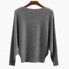 Spring Women's Loose-Fit Bat Sleeve One-Shoulder Sweater - Large Size, Long-Sleeved Top